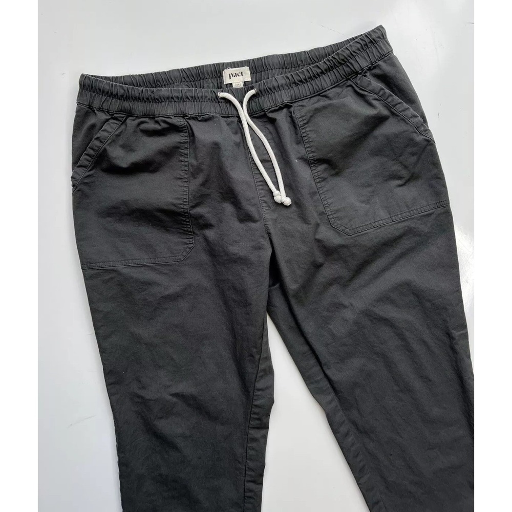 Pact Pants Men's XXL Woven Twill Drawstring Gray Organic Cotton Pockets